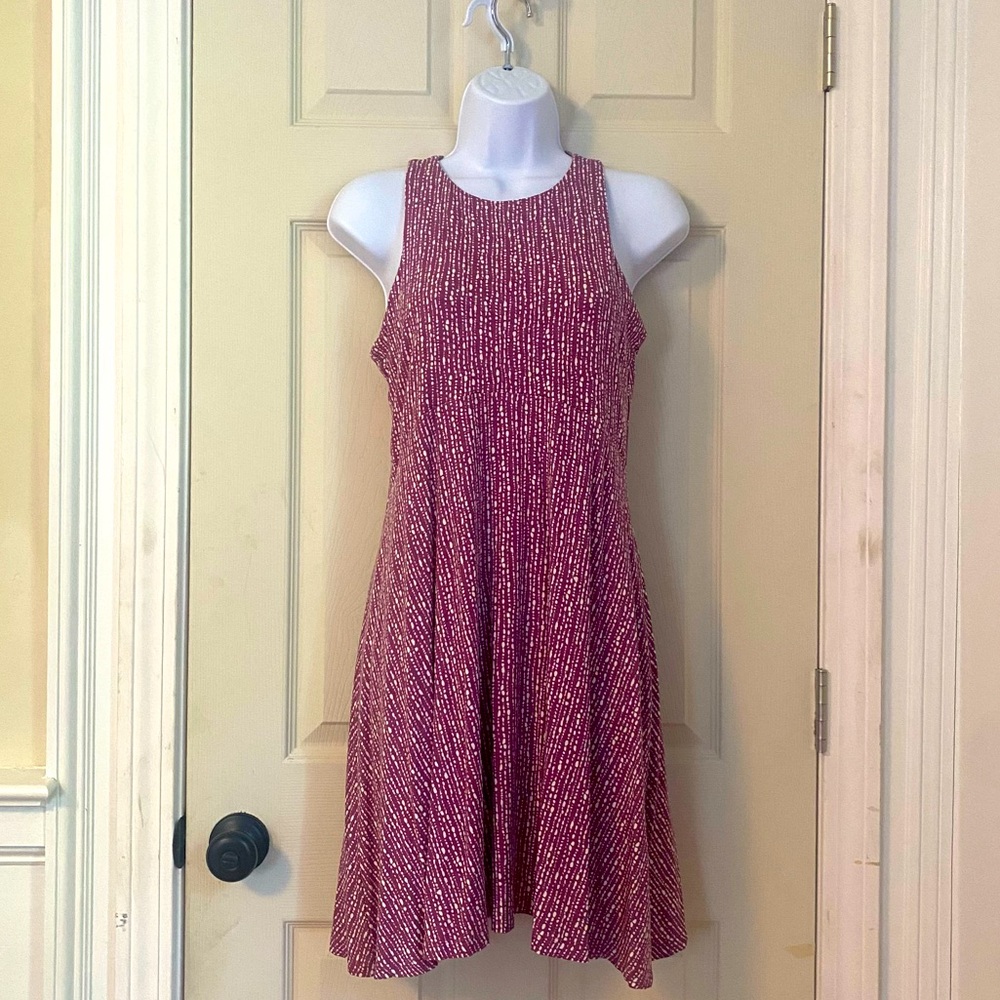 Athleta Santorini Thera Printed Dress - free new silk scarf included
